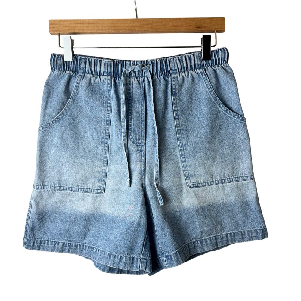 Jorts Women’s Size Small Elastic Waist Casual Summer Ombre Pockets Denim Shorts